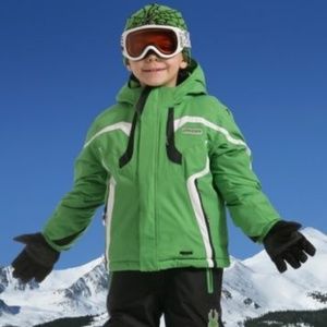 Spyder Coat Size 2T Boys Mini Leader Ski Hooded Winter Green Black White New